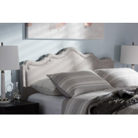 Baxton Studio BBT6622-Greyish Beige-Full HB-H1217-14 Nadeen Modern and Contemporary Greyish Beige Fabric Full Size Headboard